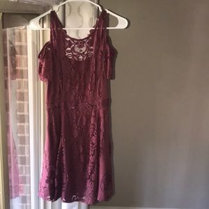 Cold Shoulder Floral Laced Dress